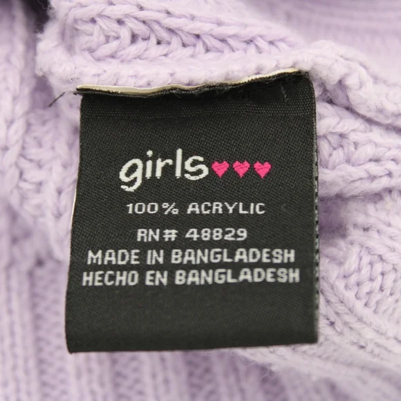 Girls Purple Knit Crewneck Sweater – Size 4 - Picture 3 of 5